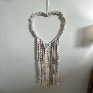 Boho heart with fringe/roping at the bottom